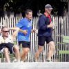 Nicolas Sarkozy en train de faire son jogging au jardin des Tuileries, le 10 septembre 2014, à Paris.