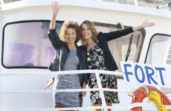 Léa Francois et Sylvie Fleep, au 16e Festival de la fiction TV, à La Rochelle, le vendredi 12 septembre 2014.