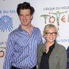Rachael Harris et son fiancé Christian Hebel, lors de la première du spectacle Totem du Cirque du soleil au Santa Monica Pier de Santa Monica, le 21 janvier 2014