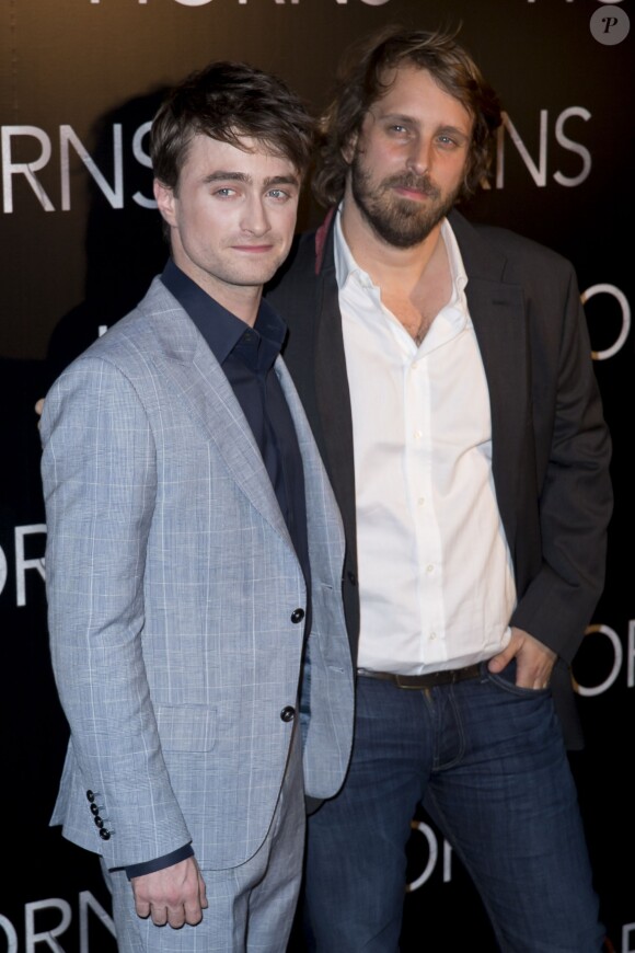Daniel Radcliffe et le réalisateur Alexandre Aja - Avant première du film "Horns" au Gaumont Marignan à Paris le 16 septembre 2014.