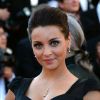 La chanteuse Priscilla Betti sur le tapis rouge du Festival de Cannes le 15 mai 2014