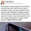 Capture d'écran du message posté sur le compte Instagram de Joan Rivers pour faire la promo de l'iPhone 6, le 19 septembre 2014