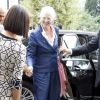 La reine Margrethe II de Danemark arrive à l'Hôtel Grande-Bretagne, à Athènes, le 18 septembre 2014 pour les noces d'or de sa soeur la reine Anne-Marie de Grèce.