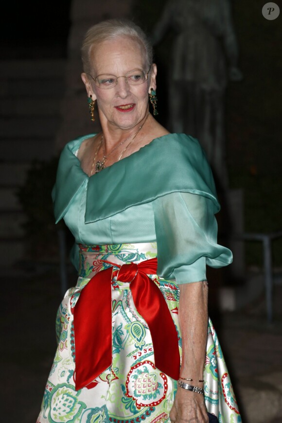 La reine Margrethe II de Danemark à la soirée des noces d'or de sa soeur la reine Anne-Marie de Grèce et du roi Constantin II de Grèce, au Pirée, le 18 septembre 2014