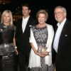 Le roi Constantin de Grèce et la reine Anne-Marie avec le prince Pavlos de Grèce et la princesse Marie-Chantal lors du dîner offert le 17 septembre 2014 à Athènes à la veille de leurs noces d'or.