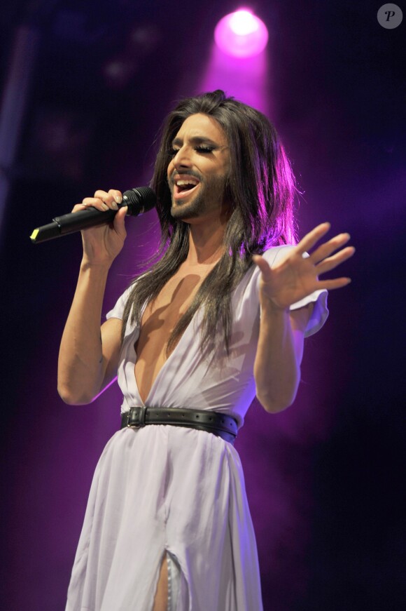 Conchita Wurst, sublime diva lors de la Manchester Pride, le 24 août 2014 à Manchester