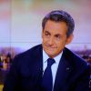 Capture écran de l'interview de Nicolas Sarkozy par Laurent Delahousse au journal télévisé de France 2 à Paris le 21 septembre 2014.