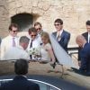 Charles Gilkes, ami du prince Harry, des princesses Beatrice et Eugenie d'York et des Middleton, et sa compagne Anneke von Trotha Taylor se sont mariés au château Charles V à Monopoli, en Italie, le 19 septembre 2014