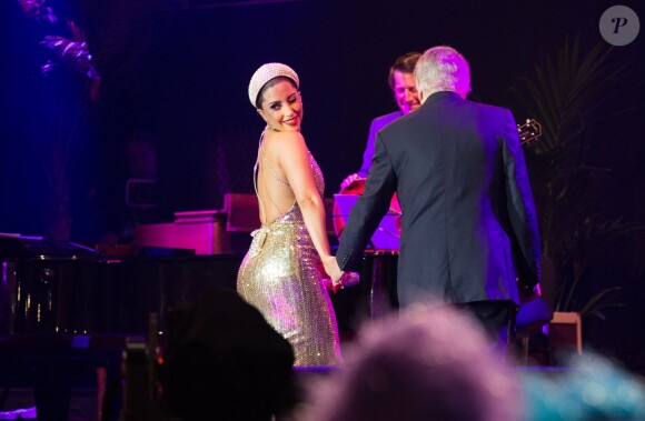 Lady Gaga et Tony Bennett en concert sur la Grand-Place de Bruxelles, le 22 septembre 2014.