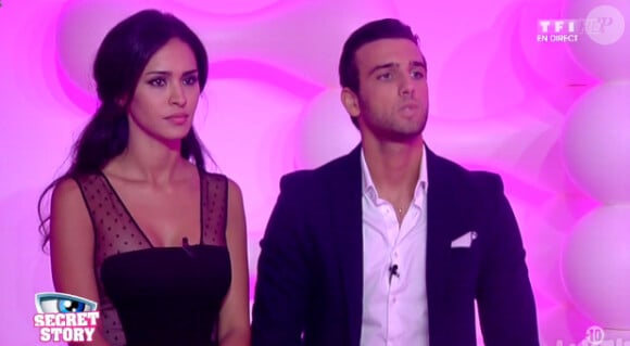 Leila et Aymeric dans l'hebdo de Secret Story 8, sur TF1, le vendredi 25 juillet 2014. Ils ont intégré la Maison principale.