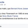 Thierry Gali rend hommage à Bernard Nove Josserand, l'attaché de presse mort le 23 septembre 2014. 