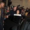 Kanye West et Kim Kardashian quittent l'Intercontinental à l'issue du défilé Balmain printemps-été 2015. Paris, le 25 septembre 2014.