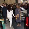 Kim Kardashian et Kanye West quittent l'Intercontinental à l'issue du défilé Balmain printemps-été 2015. Paris, le 25 septembre 2014.