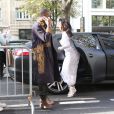 Kim Kardashian et Kanye West, de retour au Royal Monceau après leur après-midi fort en émotions. Paris, le 25 septembre 2014.