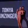 Tonya Kinzinger et Maxime Dereymez lors du premier prime de Danse avec les stars 5 sur TF1, le samedi 27 septembre 2014