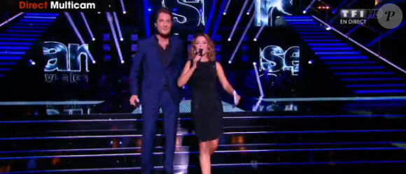 Vincent Cerutti et Sandrine Quétier lors du premier prime de Danse avec les stars 5 sur TF1, le samedi 27 septembre 2014