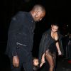 Kim Kardashian, Kanye West et leur fille North, de retour au Royal Monceau. Paris, le 28 septembre 2014.