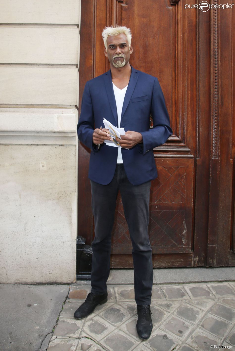 Satya Oblet - Arrivées au défilé de mode &quot;Jean-Charles de Castelbajac&quot;, collection prêt-à-porter printemps-été 2015 au Garage Lubeck à Paris.