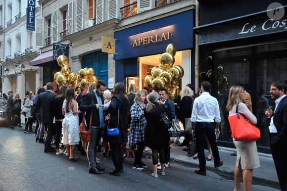 Ouverture de la boutique Aperlaï au 28, rue du Mont-Tharbor, dans le 1er arrondissement de Paris. Le 30 septembre 2014.