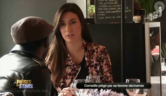 Corneille piégé par sa femme Sofia de Medeiros pour l'émission Pièges de Stars, sur NRJ 12, en décembre 2014