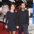 Moundir et sa femme Inès - Soirée Orange lors du Mondial de l'Automobile 2014 au Parc des Expositions de la porte de Versailles à Paris, le 2 octobre 2014.