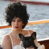 Lady Gaga et son chien Asia ont quitté leur hôtel pour aller faire une croisière dans les archipels de Stockholm. Le 2 octobre 2014.