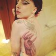  Lady Gaga a d&eacute;voil&eacute; un nouveau tatouage sur Instagram, le 3 octobre 2014. 