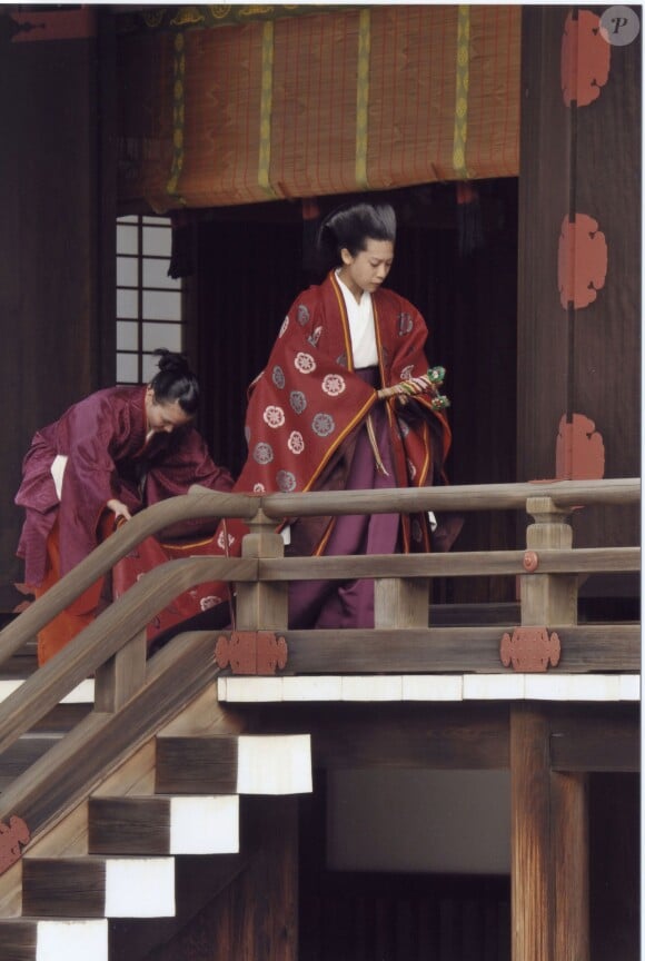 La princesse Noriko de Takamado lors de la cérémonie d'adieux aux dieux ancestraux de la famille impériale le 2 octobre 2014 au temple du palais impérial, à Tokyo. Un passage obligé avant son mariage avec Kunimaro Senge le 5 octobre.
