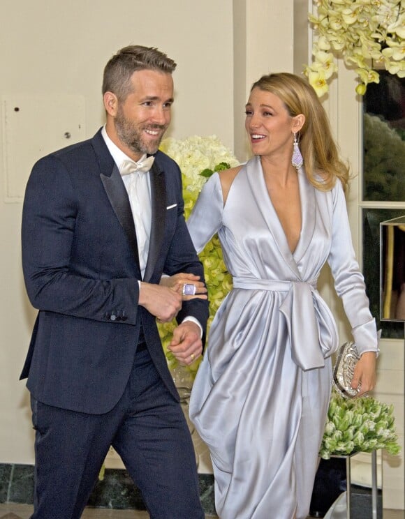 Ryan Reynolds et sa femme Blake Lively - Arrivées au dîner d'état en l'honneur du premier ministre canadien et sa femme à la Maison Blanche à Washington. Le 10 mars 2016 10/03/2016 - Washington