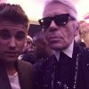 Justin Bieber et Karl Lagerfeld, à Paris, le 30 septembre 2014