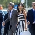  George Clooney et sa fianc&eacute;e Amal Alamuddin arrivent &agrave; Venise le 26 septembre 2014. Ils vont c&eacute;l&eacute;brer leur mariage ! 