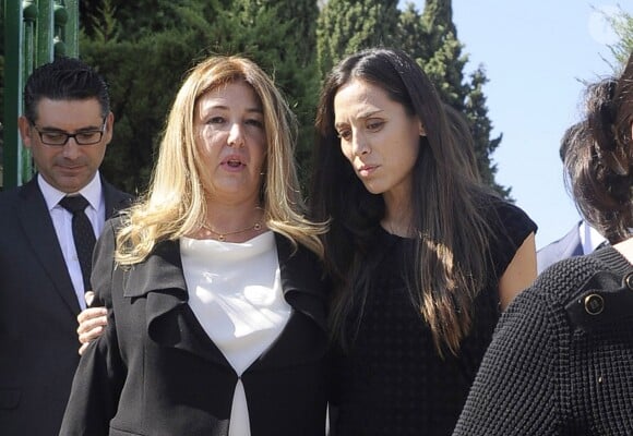 Laura Boyer et Tamara Falco - Obsèques de l'ancien ministre de l'économie espagnol Miguel Boyer, le mari d'Isabel Preysler, à Madrid le 30 septembre 2014