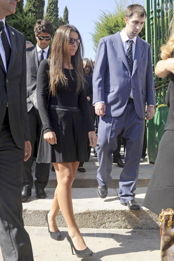 Ana Boyer et le joueur de tennis Fernando Verdasco - Obsèques de l'ancien ministre de l'économie espagnol Miguel Boyer, le mari d'Isabel Preysler, à Madrid le 30 septembre 2014