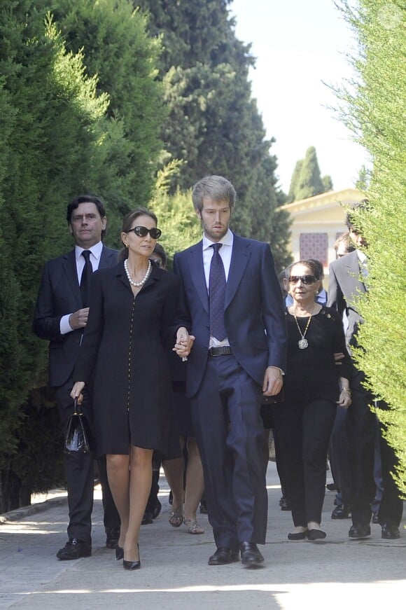 Isabel Preysler - Obsèques de l'ancien ministre de l'économie espagnol Miguel Boyer, le mari d'Isabel Preysler, à Madrid le 30 septembre 2014