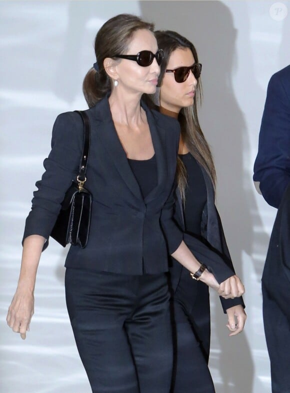 Isabel Preysler et Ana Boyer - Obsèques de l'ancien ministre de l'économie espagnol Miguel Boyer, le mari d'Isabel Preysler, à Madrid le 30 septembre 2014