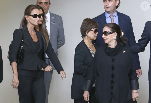 Isabel Preysler, Ana Boyer et Beatriz Arrastia Reinares - Obsèques de l'ancien ministre de l'économie espagnol Miguel Boyer, le mari d'Isabel Preysler, à Madrid le 30 septembre 2014
