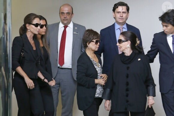 Isabel Preysler, Ana Boyer et Beatriz Arrastia Reinares - Obsèques de l'ancien ministre de l'économie espagnol Miguel Boyer, le mari d'Isabel Preysler, à Madrid le 30 septembre 2014