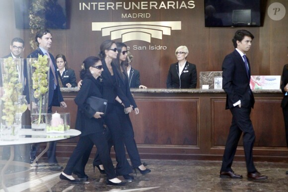 Isabel Preysler, Ana Boyer et Beatriz Arrastia Reinares - Obsèques de l'ancien ministre de l'économie espagnol Miguel Boyer, le mari d'Isabel Preysler, à Madrid le 30 septembre 2014