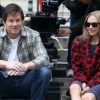 Amanda Seyfried et Mark Wahlberg sur le tournage de "Ted 2" à New York, le 7 octobre 2014