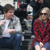 Amanda Seyfried et Mark Wahlberg sur le tournage de "Ted 2" à New York, le 7 octobre 2014