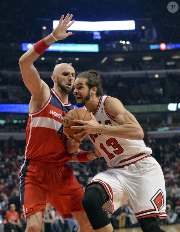 Joakim Noah lors des playoffs face aux Wizards de Washington, au United Center de Chicago, le 29 avril 2014