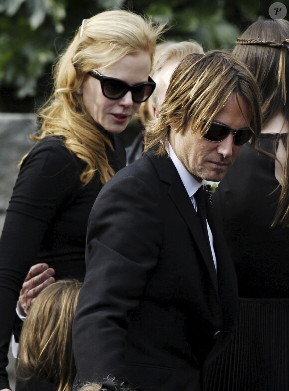 Nicole Kidman et son mari Keith Urban - Obsèques du père de Nicole Kidman, le docteur Anthony Kidman à Sydney en Australie le 19 septembre 2014. 