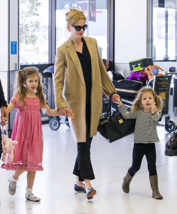 Nicole Kidman avec ses filles Sunday & Faith, à Sydney, le 23 septembre 2014.