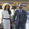 Les mariés George Clooney et Amal Alamuddin quittant Venise, le 29 septembre 2014 après leur mariage civil