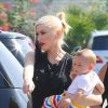 Gwen Stefani avec ses fils Kingston, Zuma et Apollo à Los Angeles, le 12 octobre 2014.