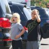 Gwen Stefani avec ses fils Kingston, Zuma et Apollo à Los Angeles, le 12 octobre 2014.
