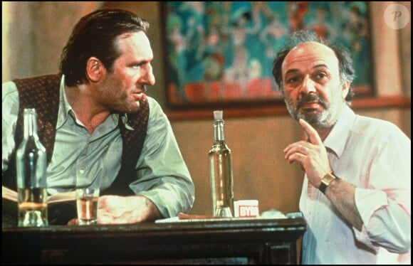Gérard Depardieu et Claude Berri sur le tournage du film Uranus en 1990