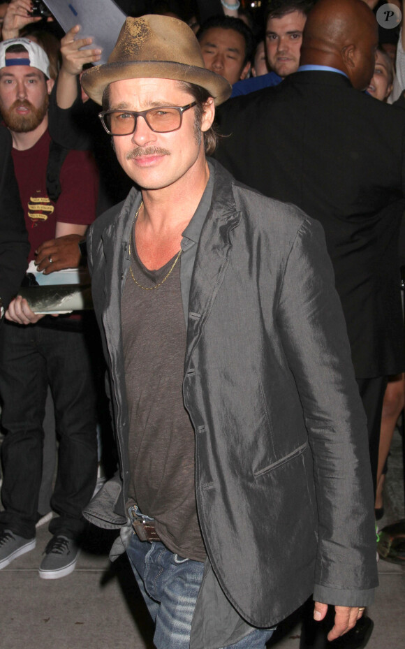 Brad Pitt - Arrivée des people à la projection du film "Fury" à New York, le 14 octobre 2014.