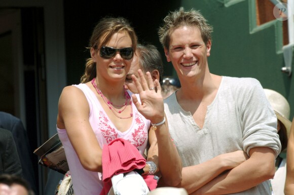 Laure Manaudou et Pierre Henri lors de Roland-Garros le 3 juin 2006 à Paris