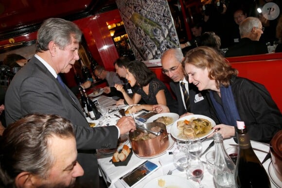 NKM à table ! Les Artisans Bouchers de la région Ile-de-France organisaient le 16 octobre 2014 leur 3e Pot-au-feu des célébrités, au restaurant Le Louchebem, à Paris. Photo Alain Guizard/BestImage.